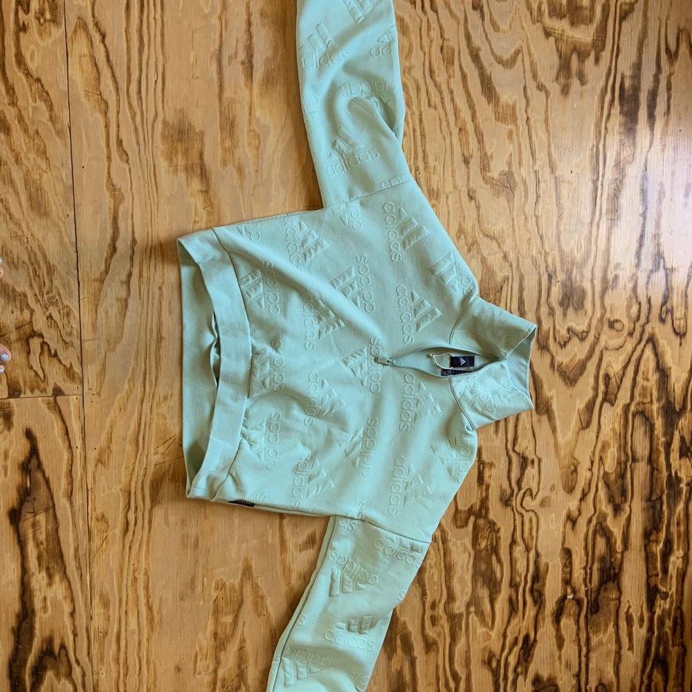 Adidas aeroready light teal sweatshirt